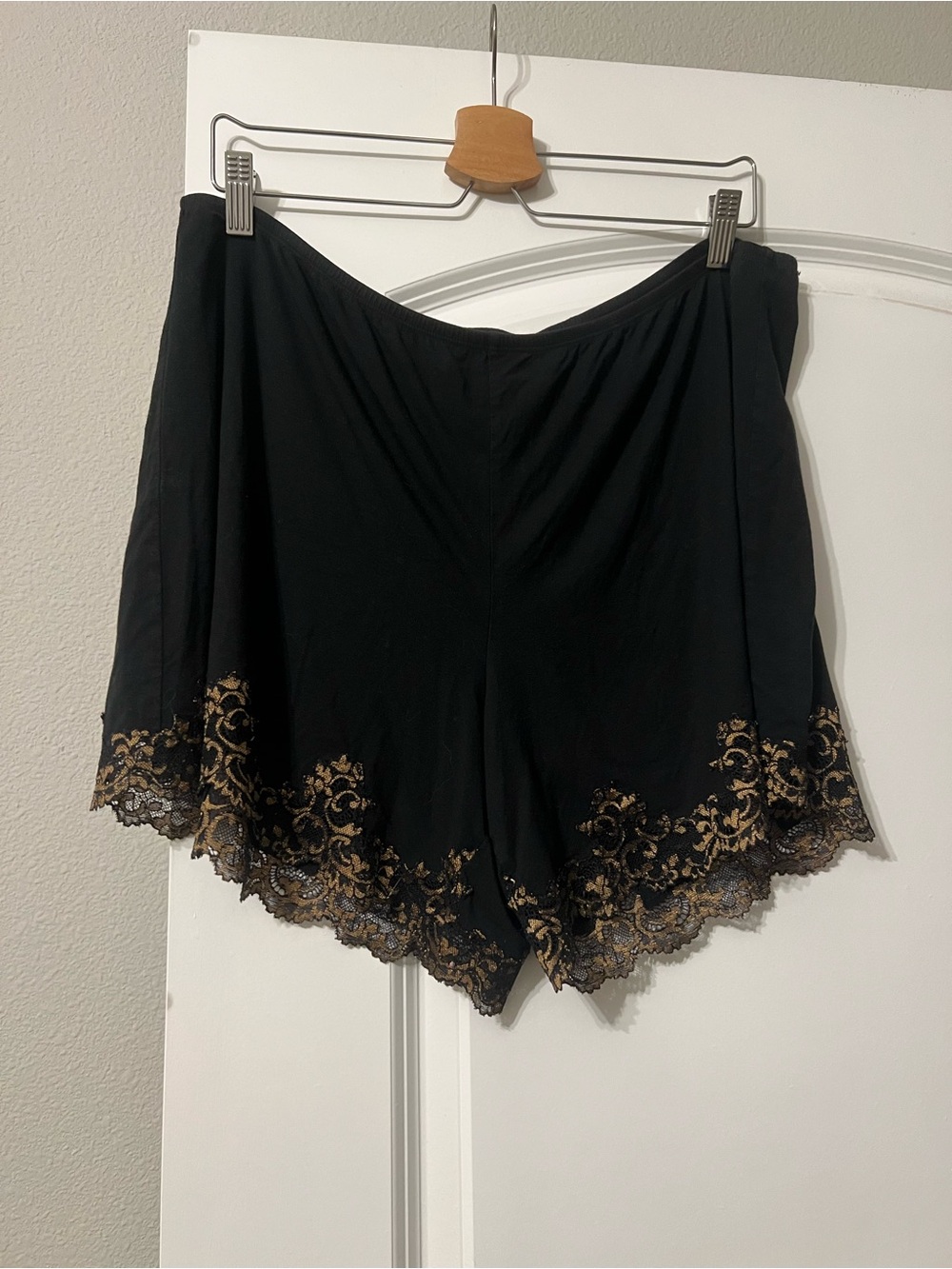 Soma Black Lounge Shorts with Lace Hem
